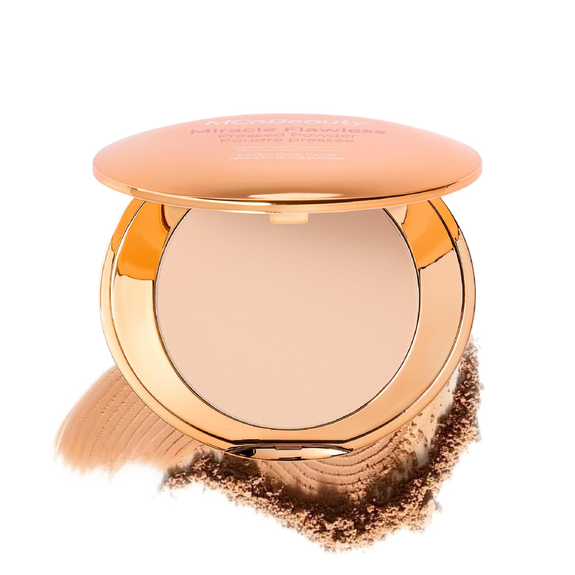 - MCoBeauty Miracle Flawless Pressed Powder - 1 Light - Soft Focus Blurring, Finishing & Setting Powder - Face Makeup Compact with Rose Flower Extract Sweet Almond Oil - Vegan & Cruelty Free