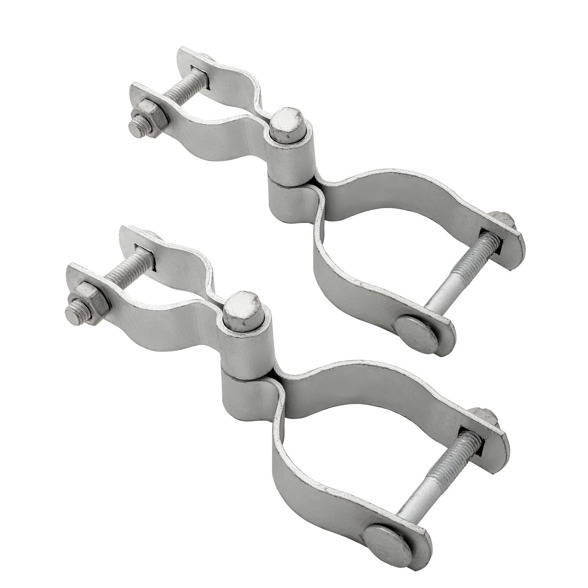 HITTITE 1-3/8" x 2-3/8" Chain Link Fence Gate Post Hinge, Heavy Duty Gate Hinges with 1-3/8" Female Hinges (2 Piece) and 2-3/8" Male Hinges (2 Piece), Nut/Bolt Included, 3mm Thickness.