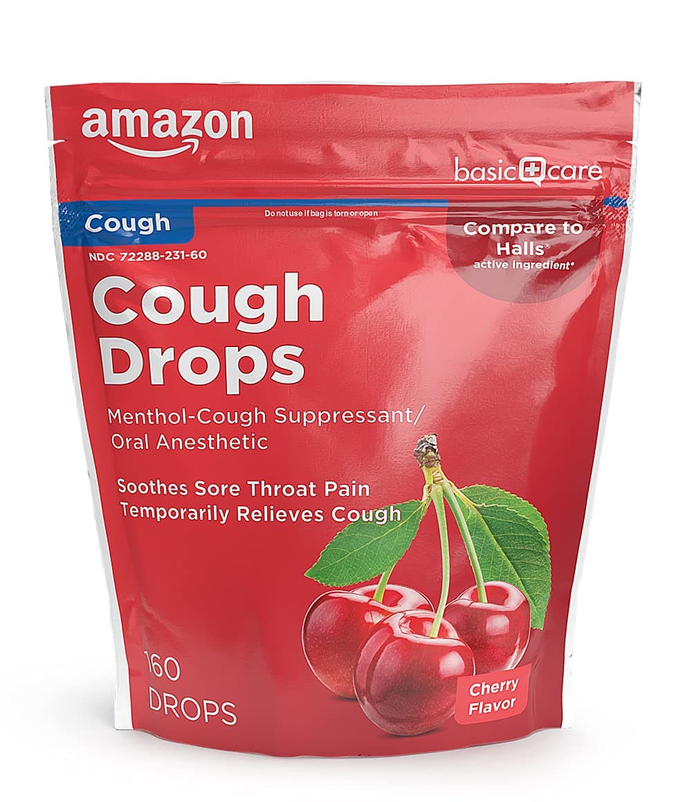 Cherry Menthol Cough Drops for Sore Throat Relief, Soothing Lozenges in Resealable Bag, 160 Count (Previously SoundHealth)