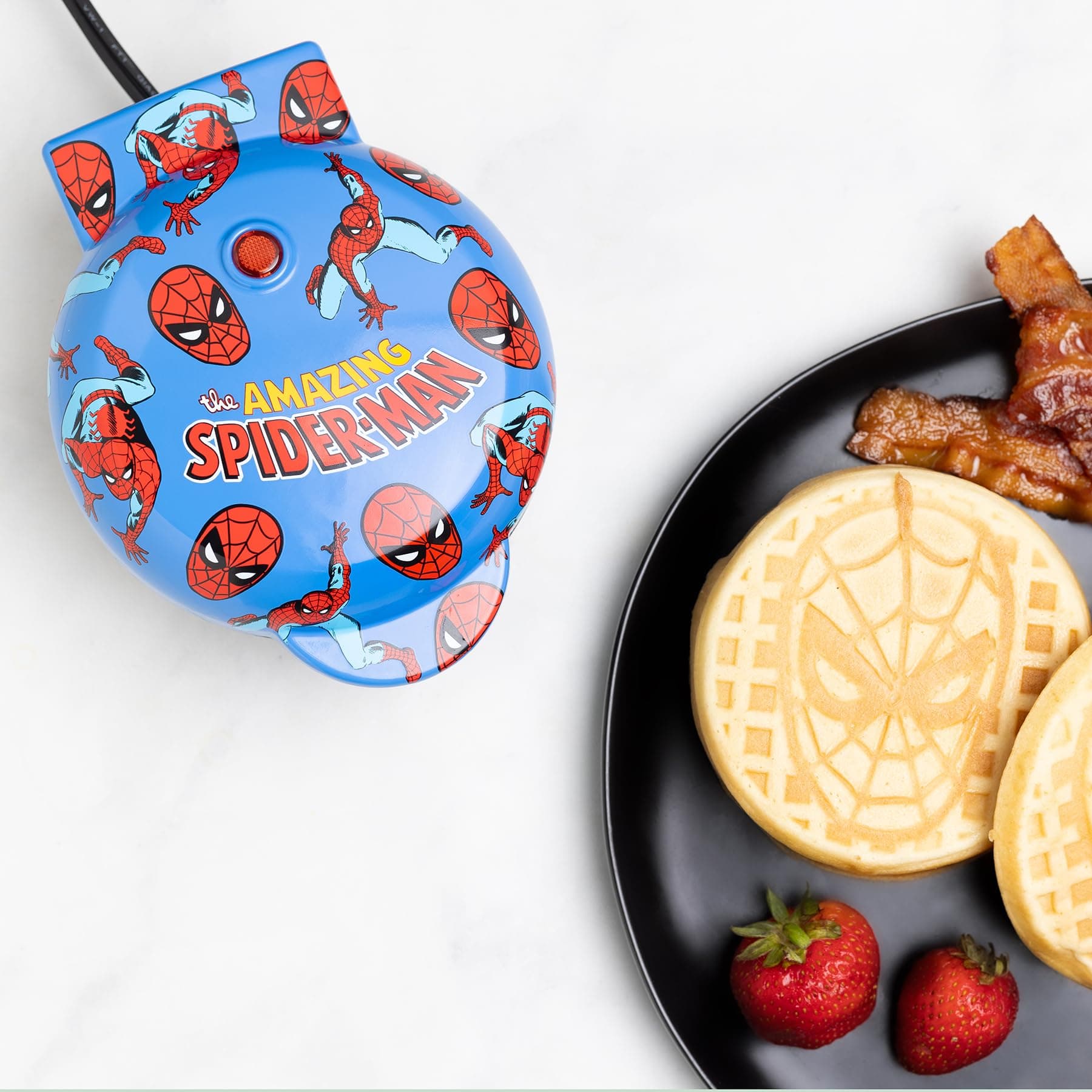 Uncanny Brands Spider-Man Mini Waffle Maker - Cook With Your Favorite Webhead