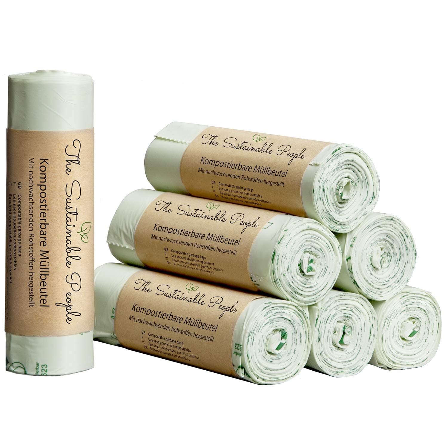 TSP Home Compostable Kitchen Caddy Bin Liners, 70 Food Waste Bags, 20 Litres - suitable for garden composting - 100% Compostable and Biodegradable - certified according to OK Compost HOME and EN 13432