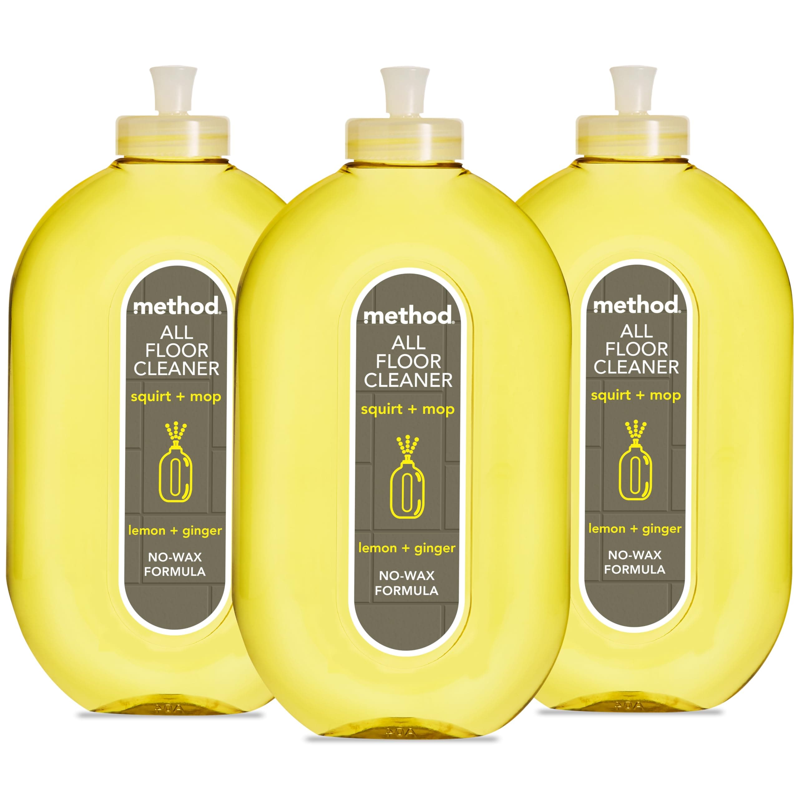 Multipurpose, Floor Liquid Cleaner, Gently Cleans and Shines, Fresh and Vibrant Lemon And Ginger Scent, Pack of 3, 739ml