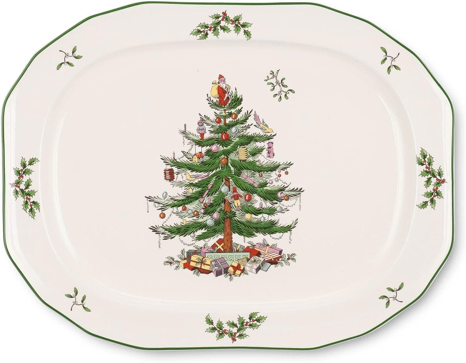 Spode Christmas Sculpted Oval Platter, Multicolor, (1536982), 36 centimeters