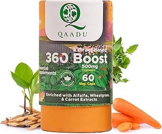360 Boost Multivitamin Capsule 60pc | Multivitamin for Men & Women, Ayurvedic Health Supplement, Ashwagandha, Triphala, Brahmi, Giloy | Reduces Fatigue, Acidity | Vegan Multivitamin for Adults
