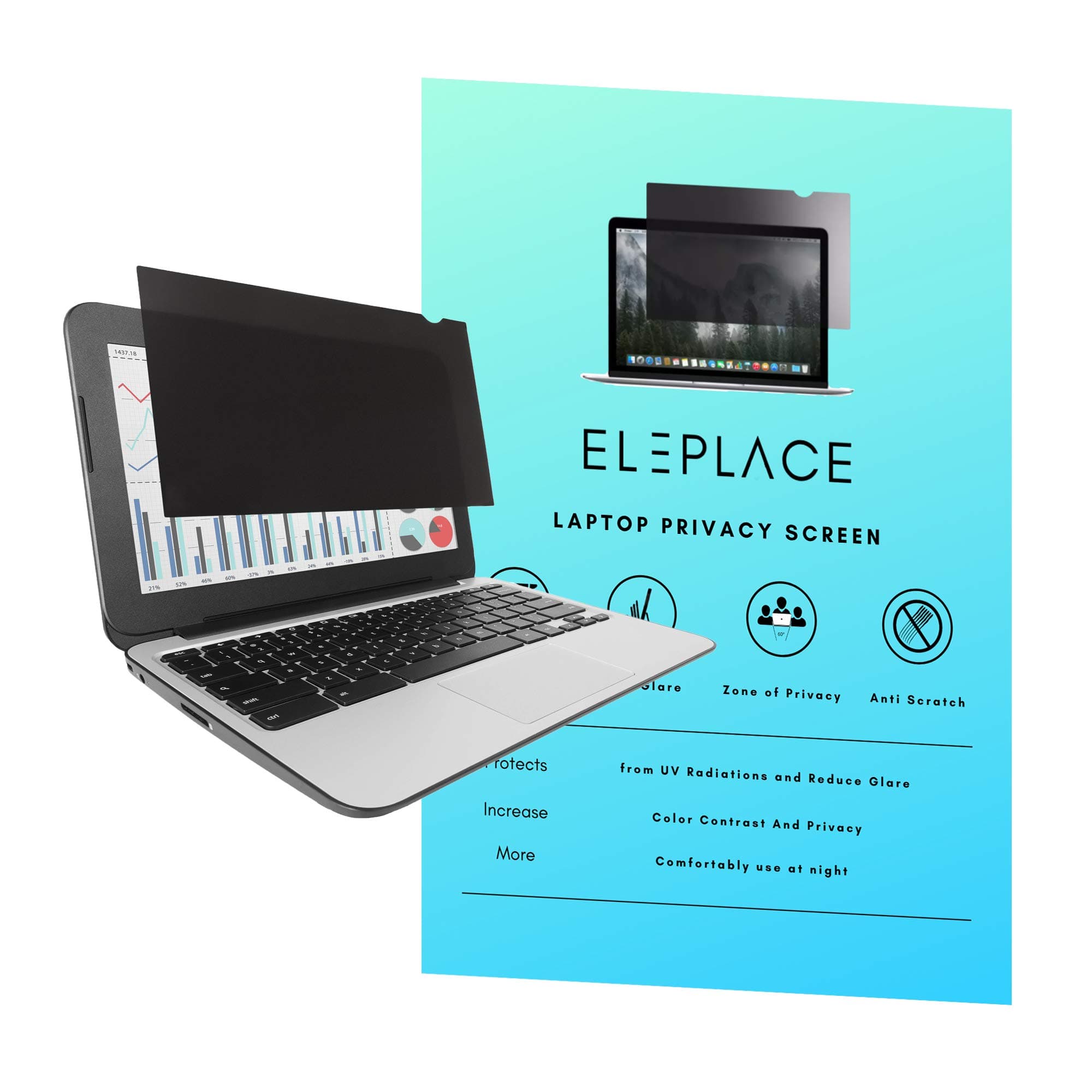Eleplace 12.5-Inch Privacy Screen for Widescreen Laptop / Computer Monitor