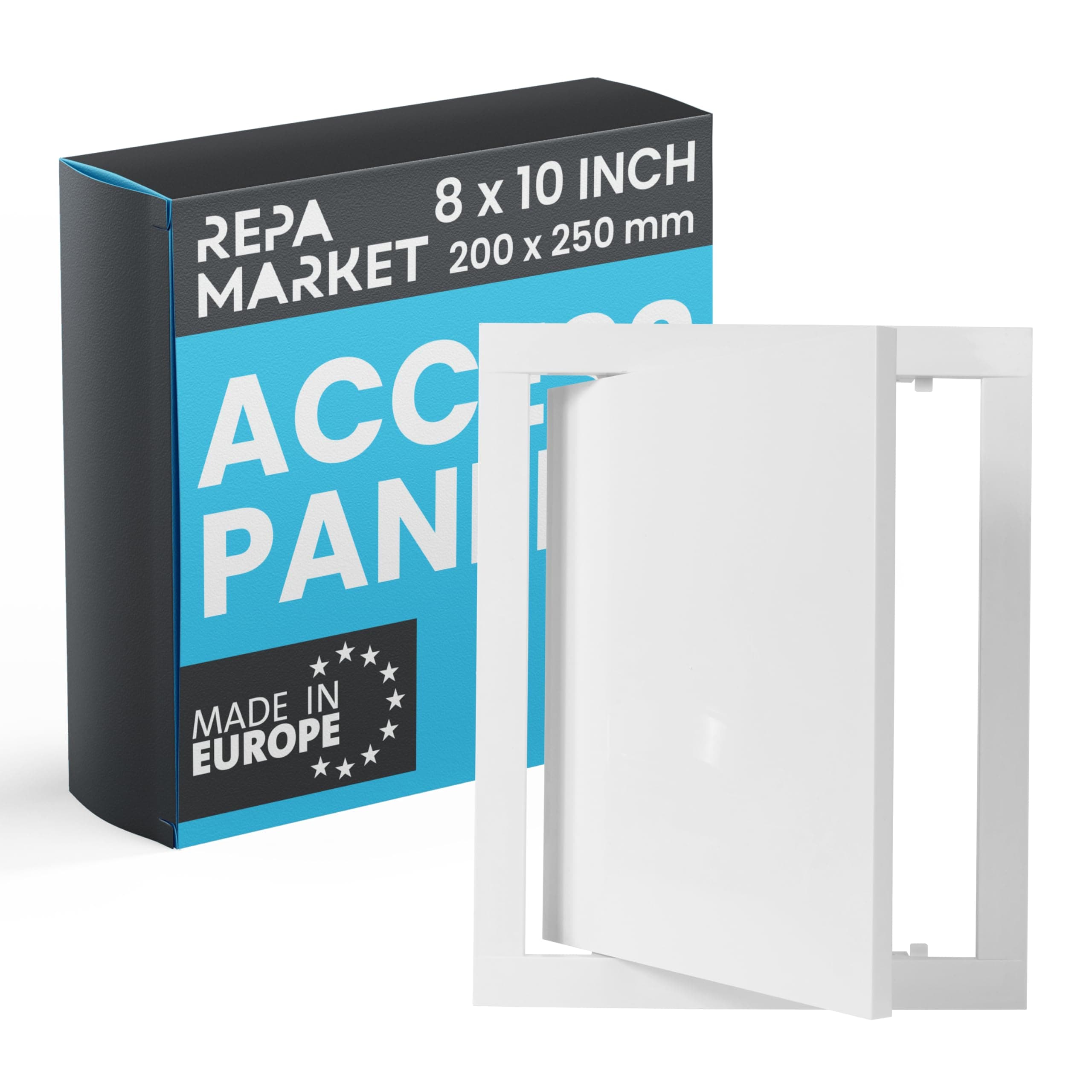8" x 10" White Access Panel Cover Plate - Plumbing, Electricity, Alarm Wall Access Panel for Drywall - Box Door Lock - Latch