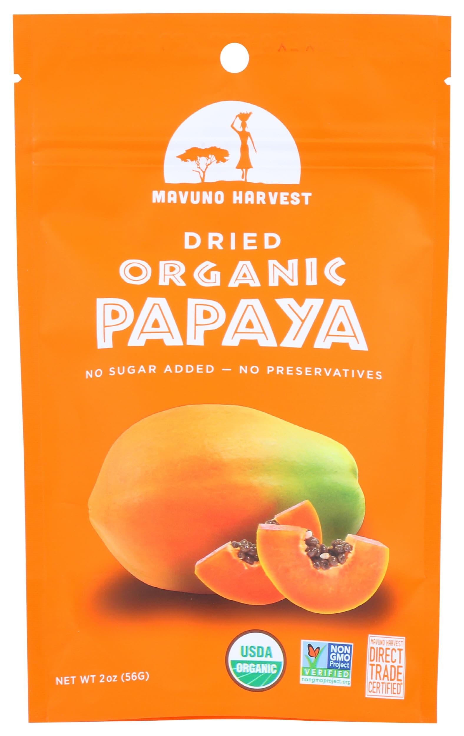 Dried Papaya, Organic, 2 Oz