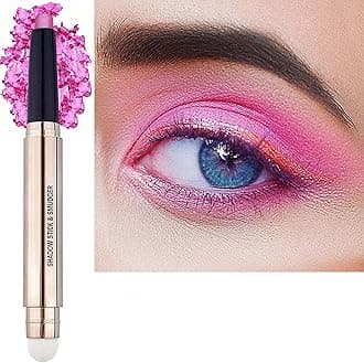 18 color eyeshadows stick shimmer,Highlighter waterproof eyeshadow pen,Colour pop eye makeup (13# Pink Shimmer)