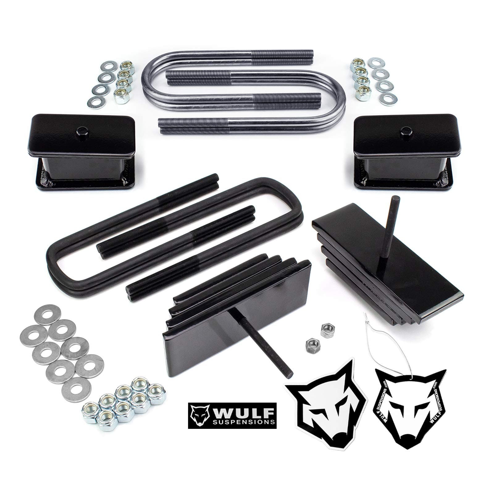Wulf 2.8" Adj Front 3" Rear Lift Kit with Mini Leaf Spring Packs compatible with 2000-2005 Ford Excursion 4X4