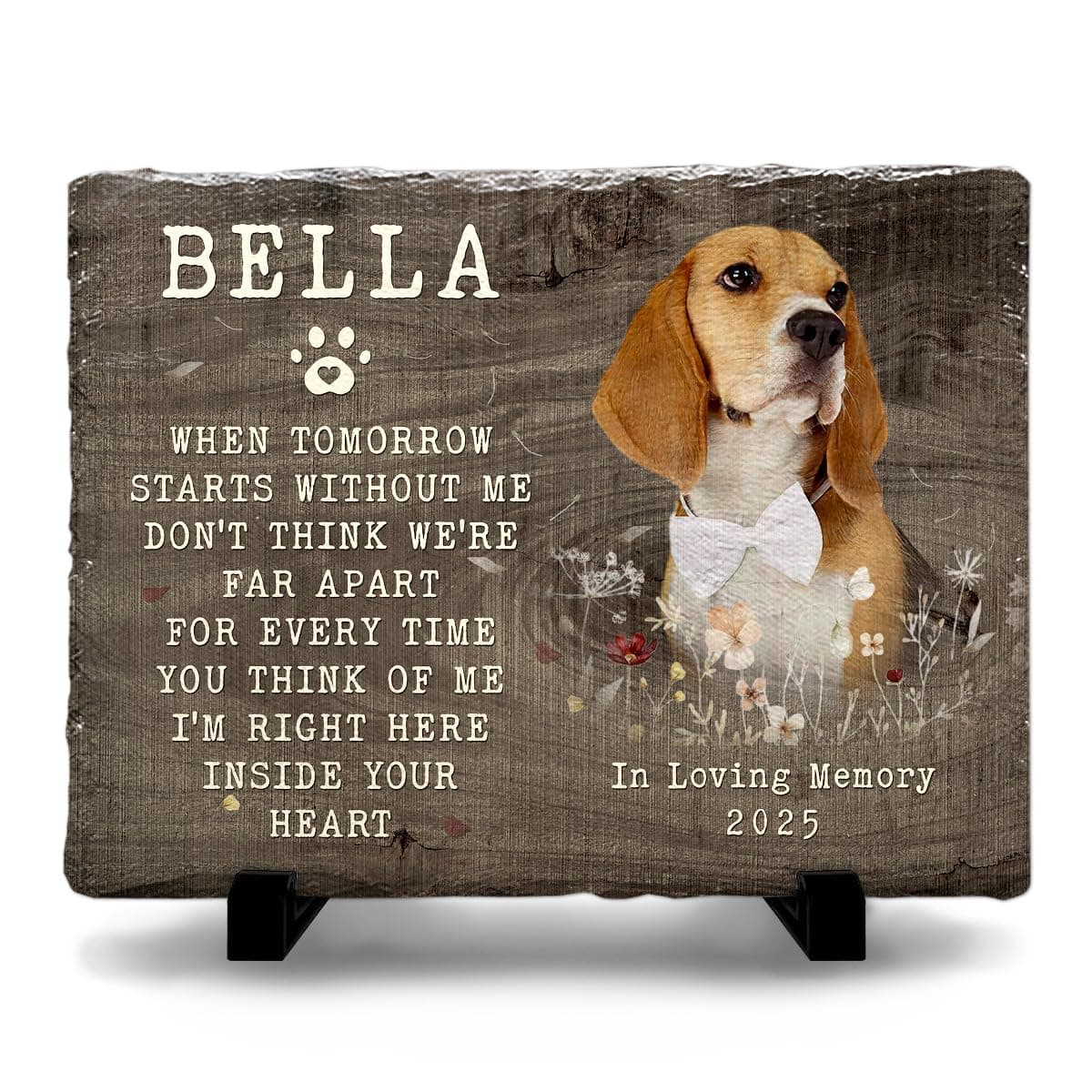 Personalized Memorial Stone - Multihued Plaque to Mark Vibrant Memory of Your Dog and Cat, Elegant Home and Garden Decor, Indoor and Outdoor, Pet Loss of Sympathy Gift