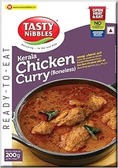 - Ready to Eat Kerala Chicken Curry (Boneless) 200g [Pack of 1] | Open Heat & Eat | No Food Additives Added | Japanese Retort Technology