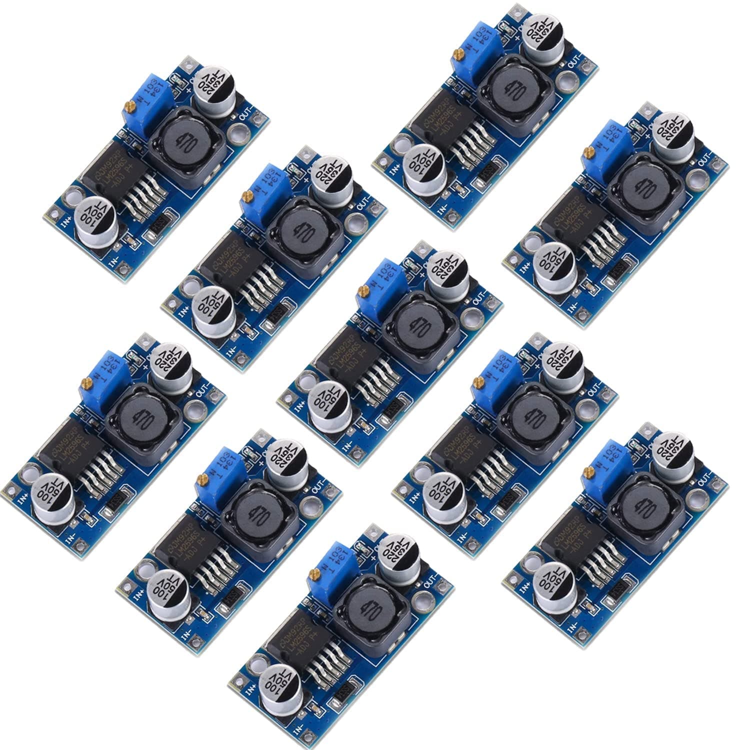 Yizhet 10 Pack Buck Converter DC to DC, High Efficiency Voltage Regulator, 3.0-40V to 1.5-35V, Adjustable Power Supply Module