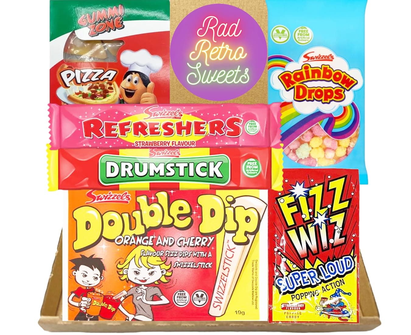 Retro Sweets Mini Letter Box Gift Box. Packed with Retro Sweet Classics. Present for Birthdays, Christmas, Get Well Soon.