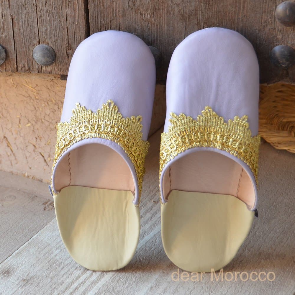Dear Morocco Babouche Spangle Sheepskin Slippers