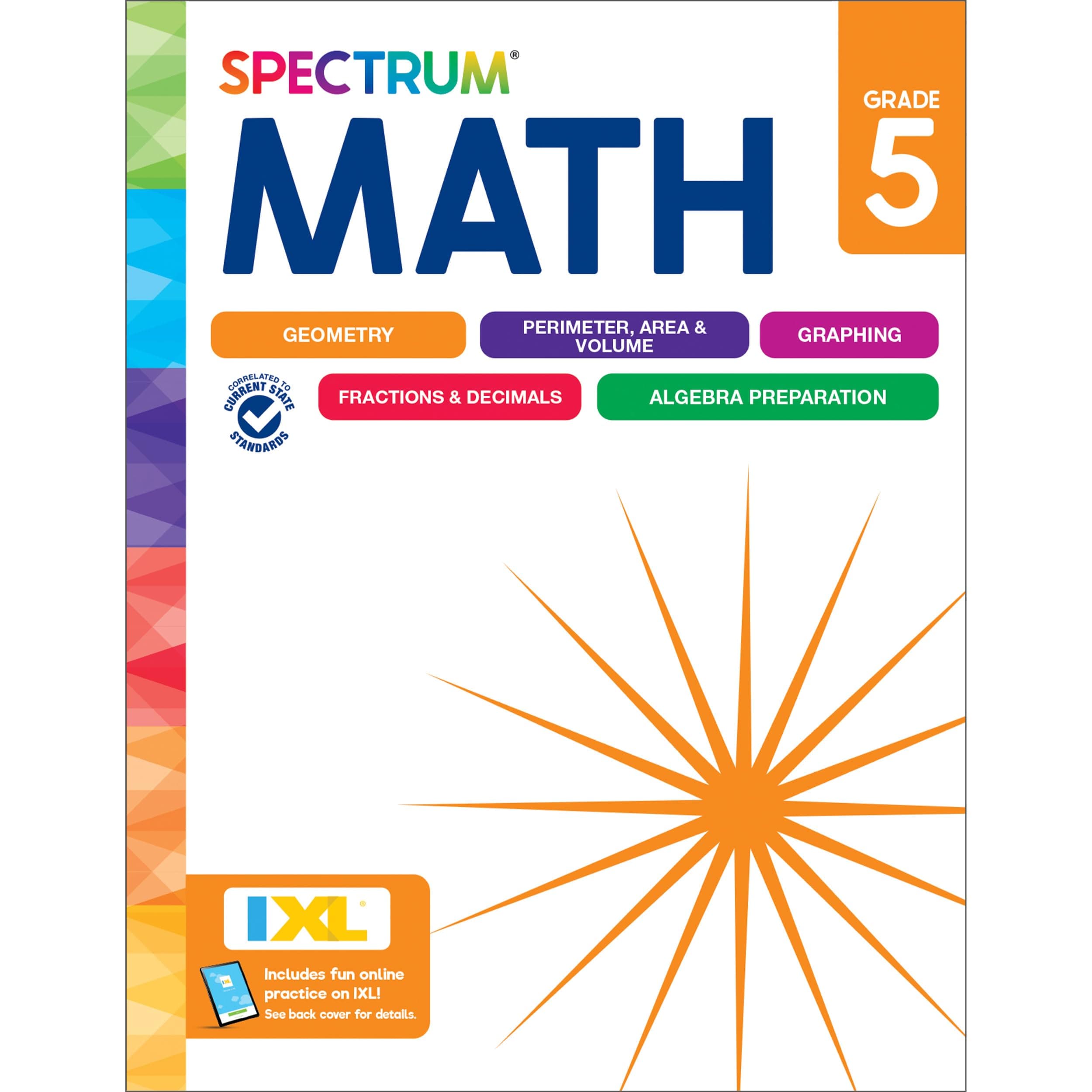 Spectrum 5th Grade Math Workbooks, Mathematics Activity Book for Kids Ages 10-11, Geometry, Fractions, Decimals, Algebra Prep, and More, Classroom and Homeschool Curriculum