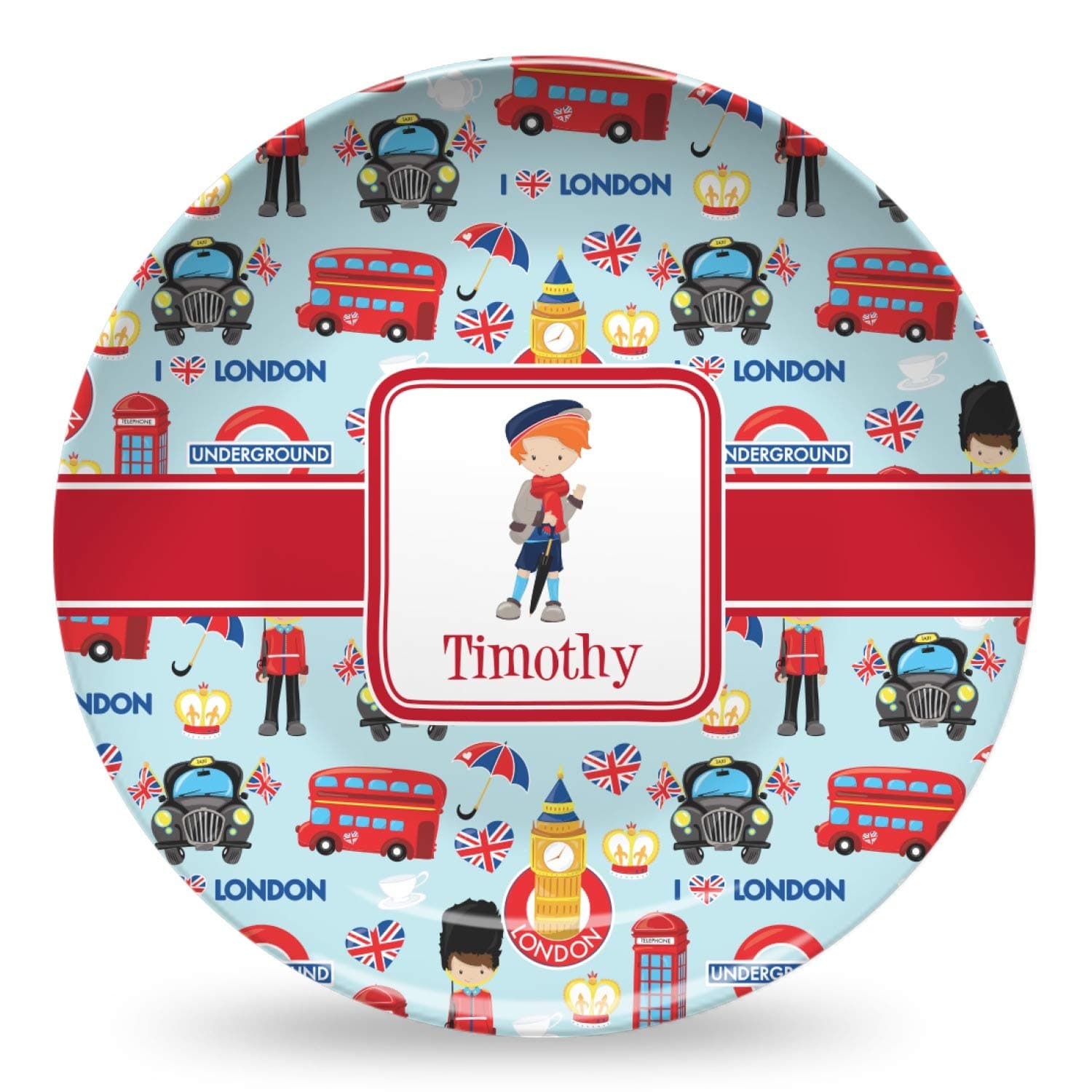 London Microwave Safe Plastic Plate - Composite Polymer (Personalized)