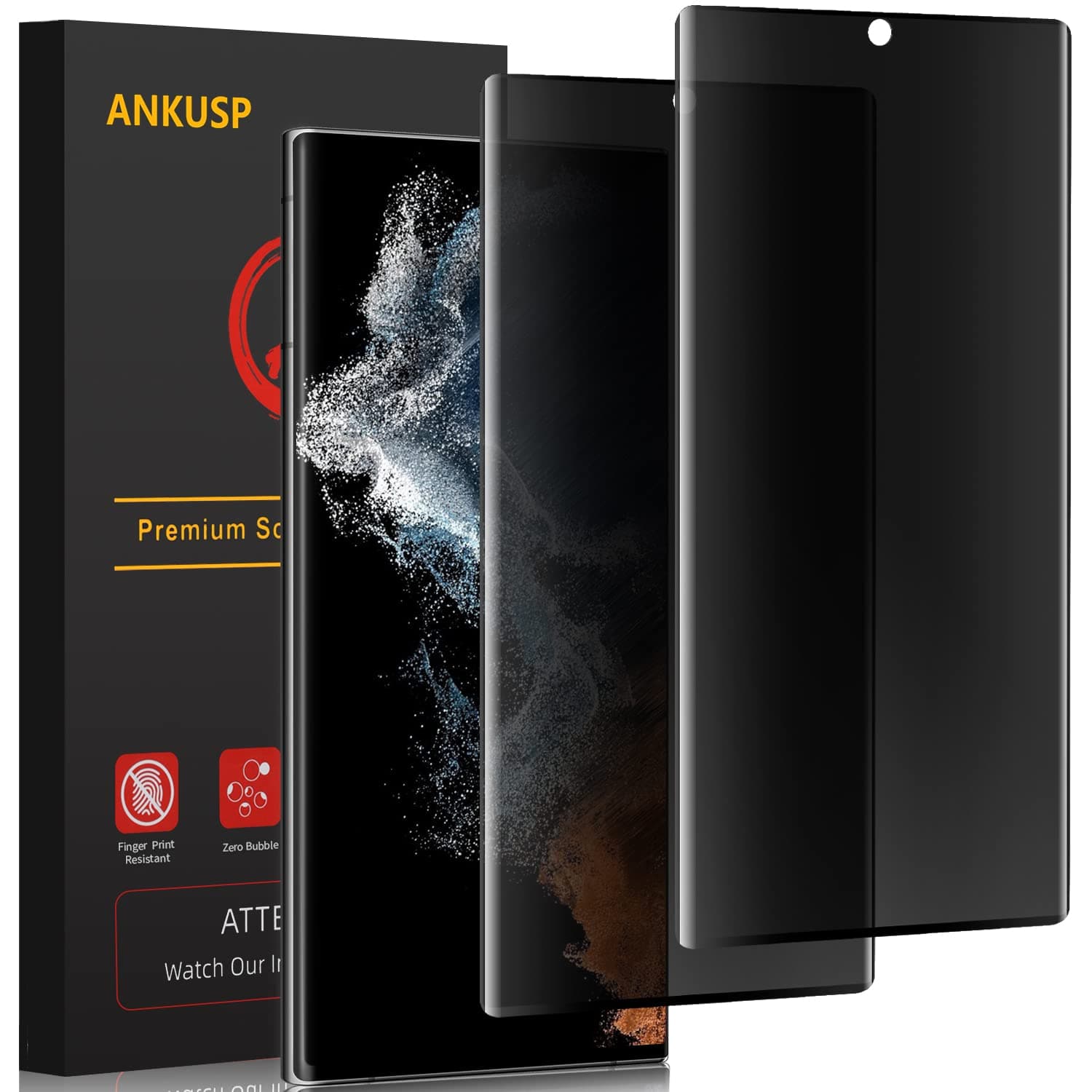 [2 Pack] Privacy Screen Protector for Samsung Galaxy S23 Ultra 5G [Anti-Scratch], Anti-Spy 3D Curve Edge 9H Hardness Case Friendly Tempered Glass Screen Protector for Samsung Galaxy S23 Ultra