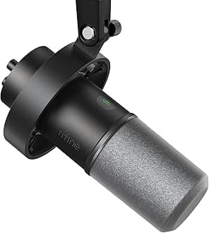 Recording XLR/USB Microphone Studio Dynamic Podcast Cardioid Microphone for Vocal Voice-Over Music Streaming Gaming, with 3.5mm Headphones Jack, Mute Button, Black Metal Mic-K688