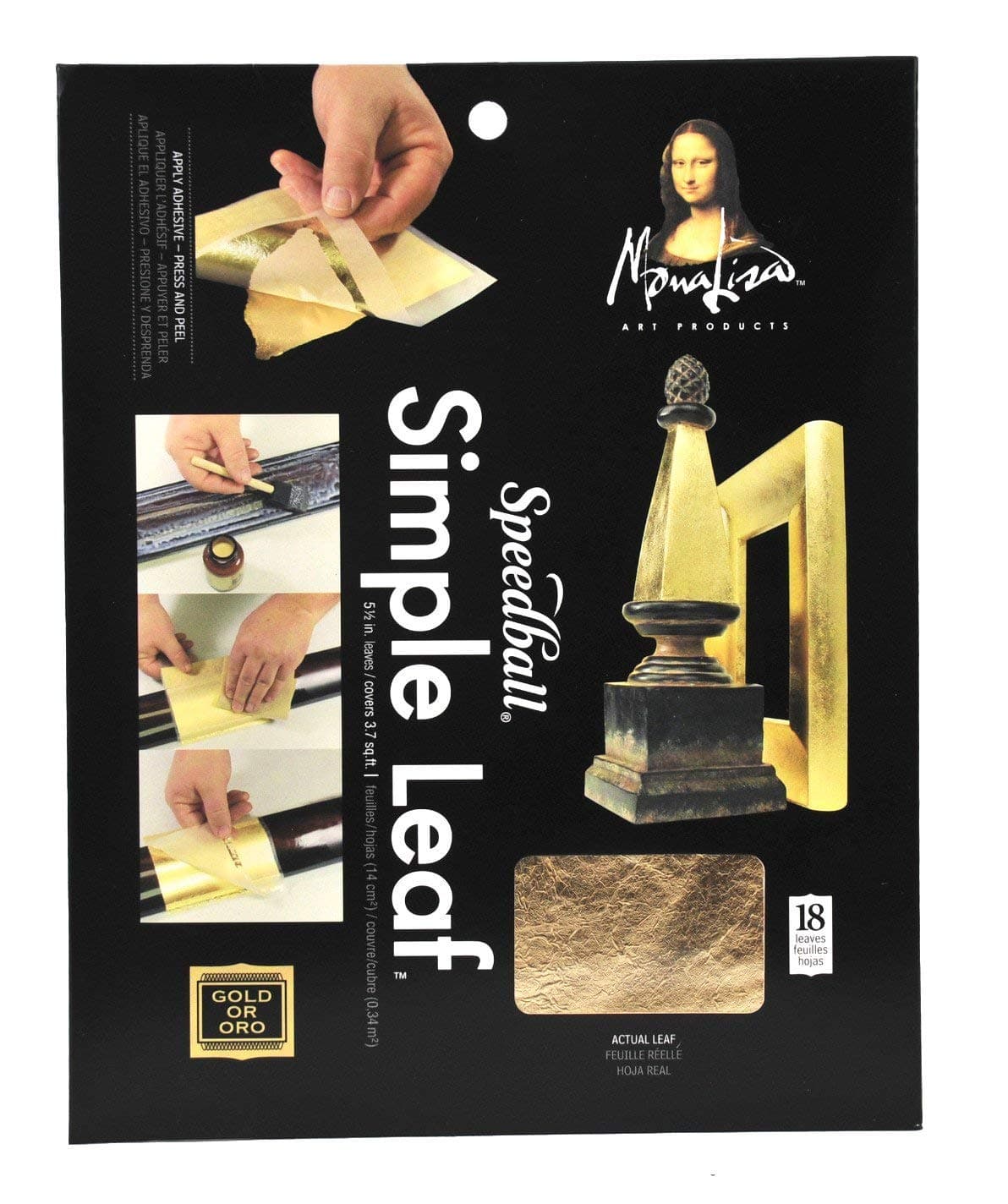 Mona Lisa Gold Simple Leaf, 18 Sheet Pack