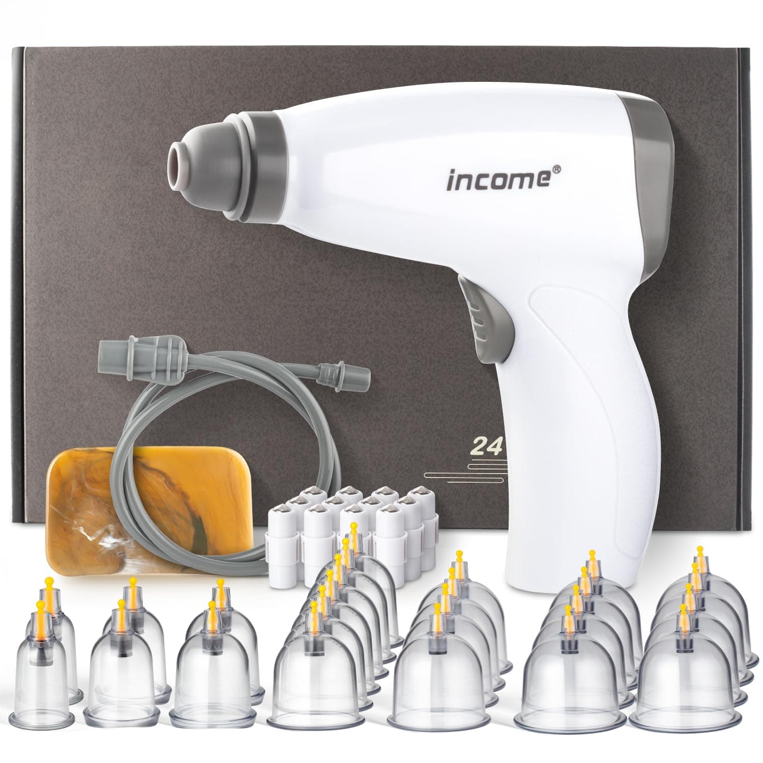 Scienlodic 24Pcs Cupping Set,Electric Cupping Therapy Set With Pump,Rechargeable Vacuum Adjustable Suction Kit Gua Sha One-Key Start, Body Beauty Massage Pain Relif For Back Body Use