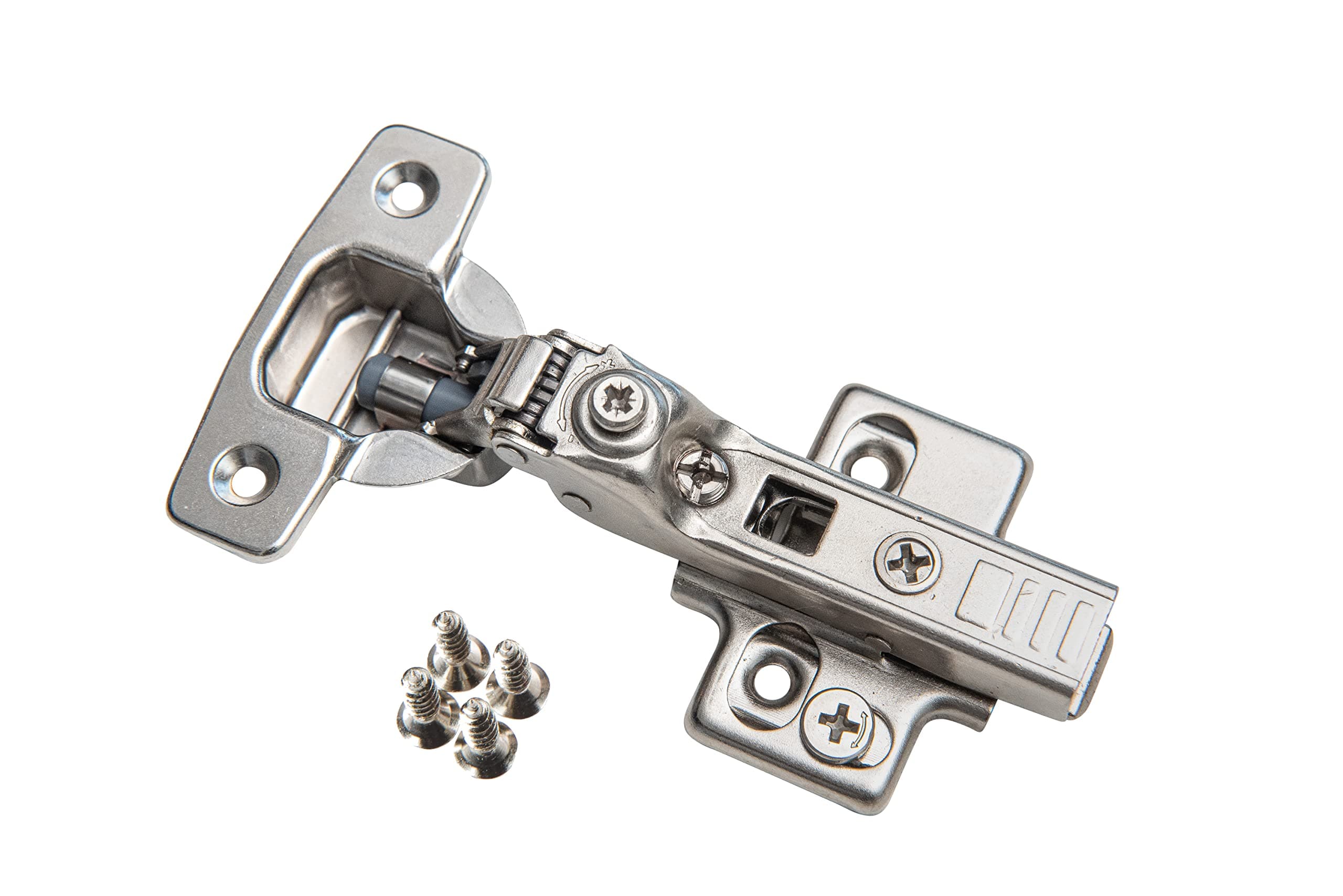 Soft Close Cabinet Hinge Set. 10 Frameless Half Overlay Cabinet Hinges for Kitchen Cabinets with Adjustable Closing Speeds.