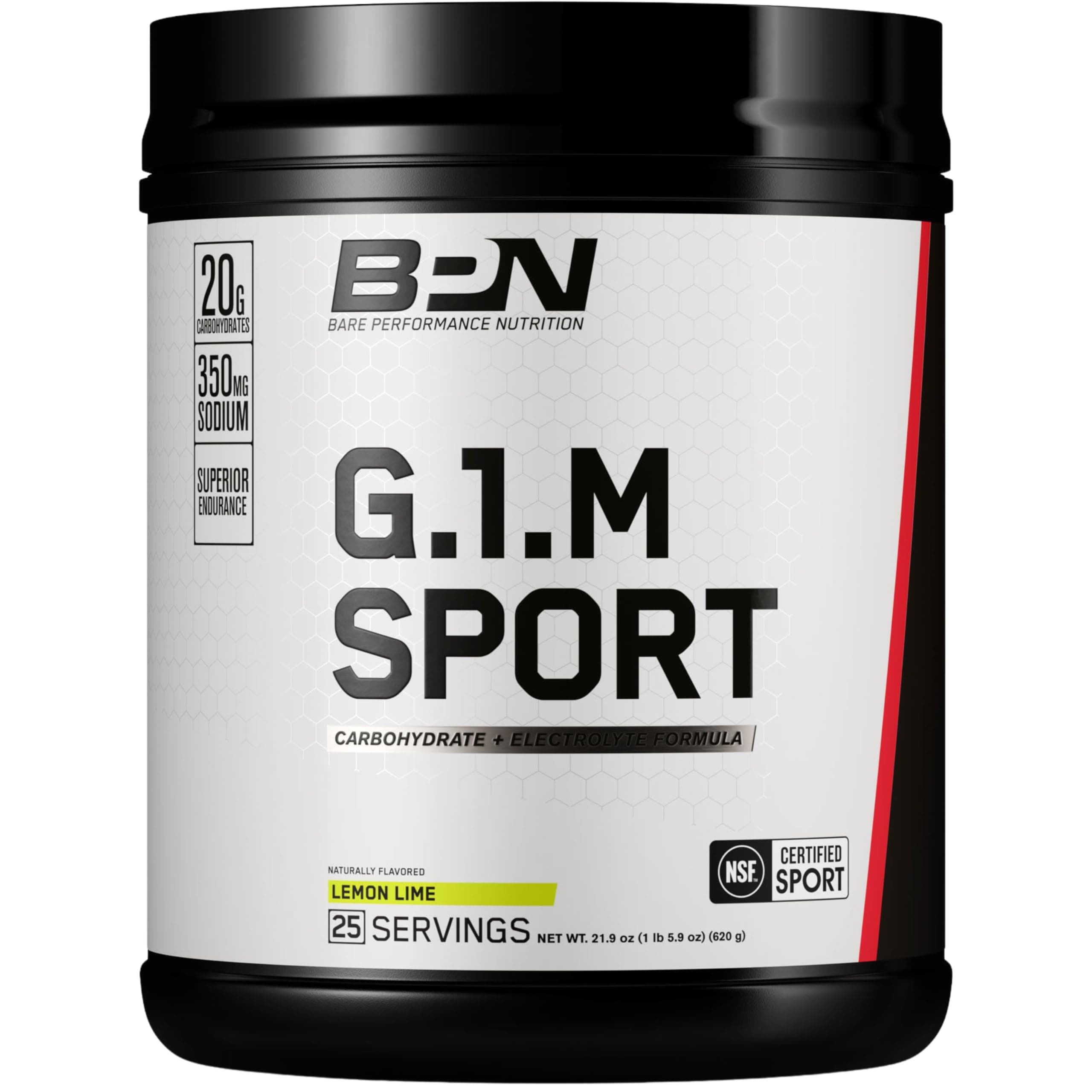 BARE PERFORMANCE NUTRITION, BPN G.1.M Go One More Sport, Endurance Training Fuel, Superior Carbohydrate & Electrolytes Powder Formula, Reduce Fatigue, Lemon Lime, 25 Servings