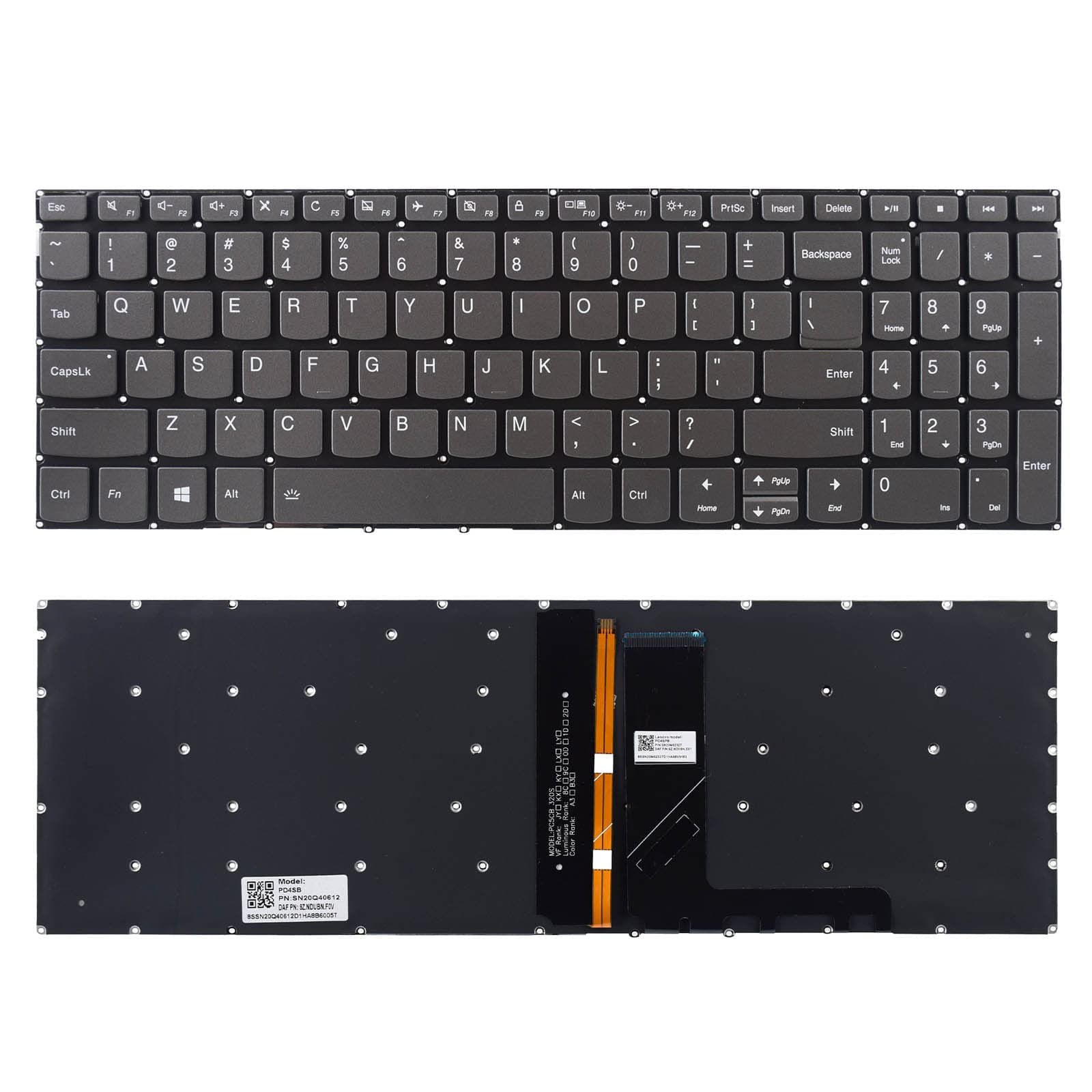 Replacement Keyboard with Backlight Compatible with Lenovo Ideapad 3-15ADA 3-15ARE 3-15IGL 3-15IML 330S-15ARR 330S-15AST 330S-15IKB S340-15API S340-15IWL.V130-15IGM