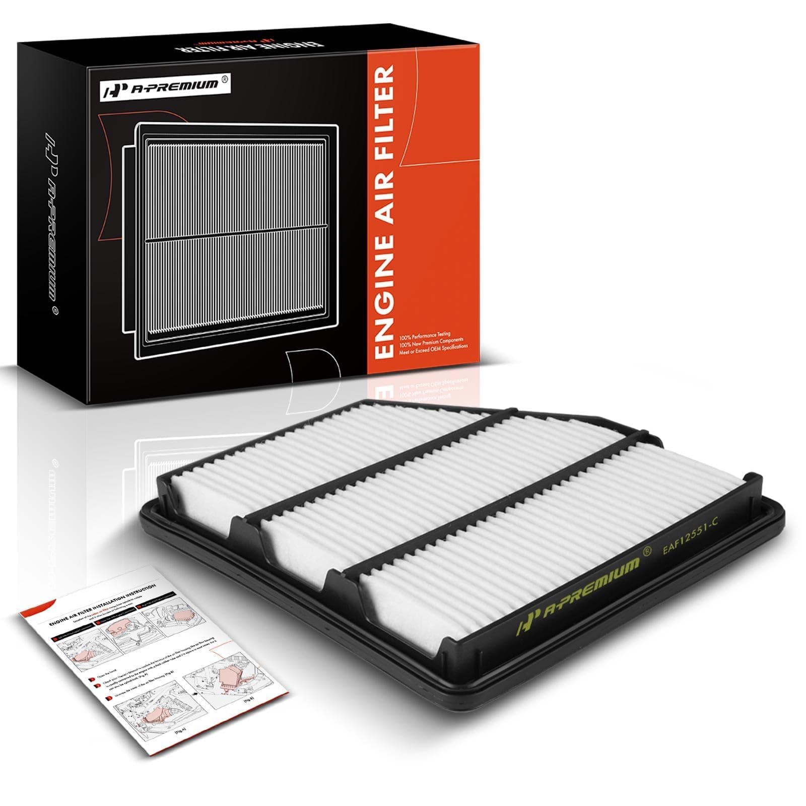 A-Premium Front Engine Air Filter Compatible with Nissan Altima 2019 2020 2021 2022 2023 2.5L, Replace# 16546-6CA0A