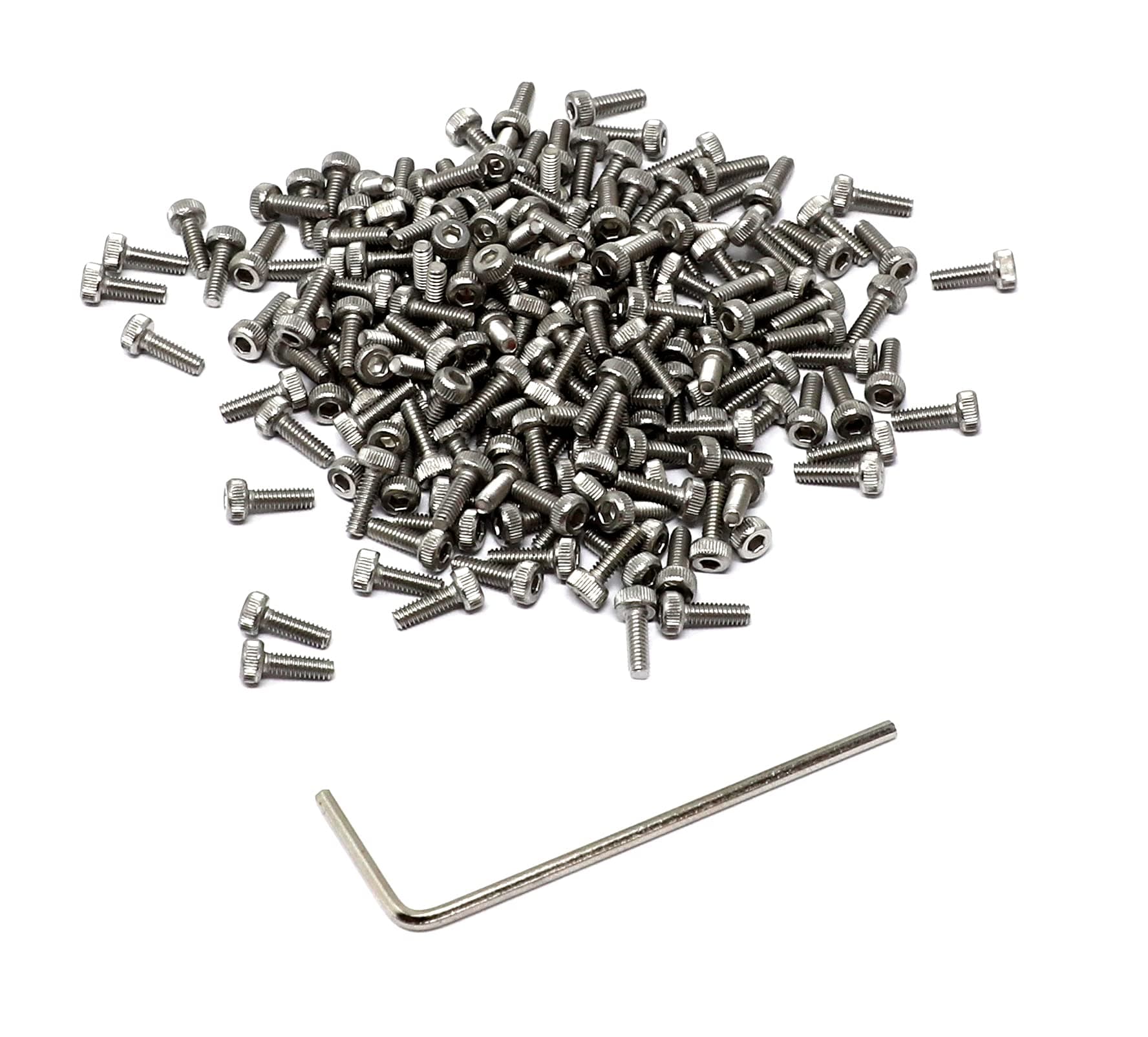 iexcell 100 Pcs M2 x 6mm Thread Pitch 0.4 mm Stainless Steel 304 Hex Socket Head Cap Screws Bolts Kit