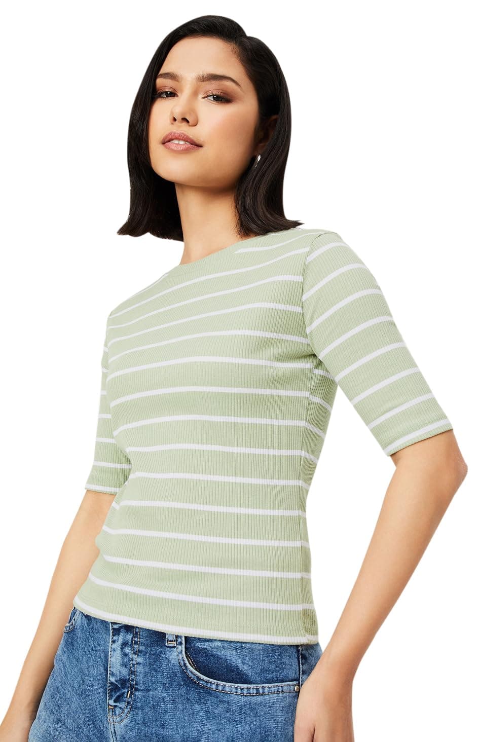 MaxWomen's Striped Regular Fit T-Shirt