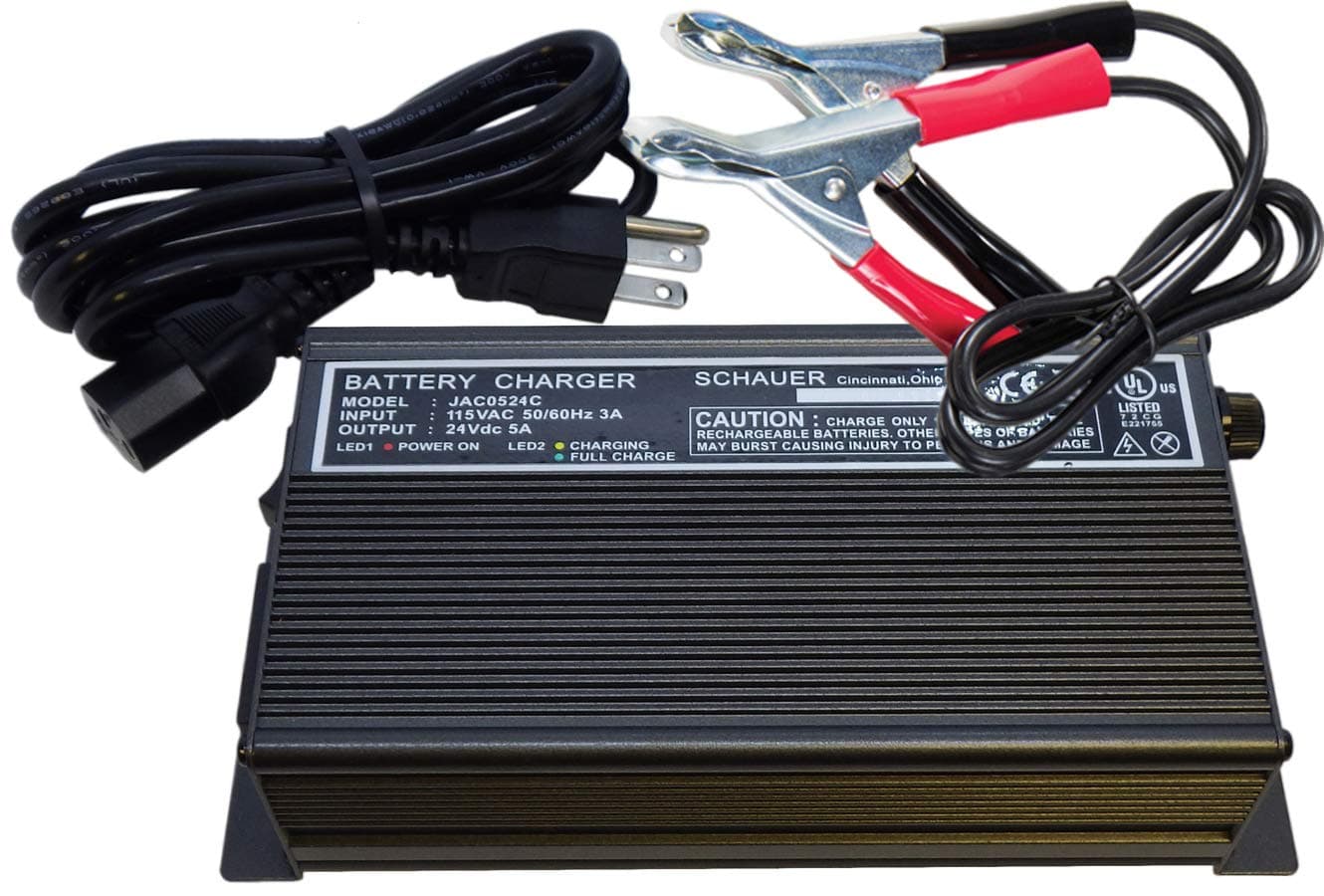 JAC0524 Charger: 24 Volt, 5 Amp with Clips