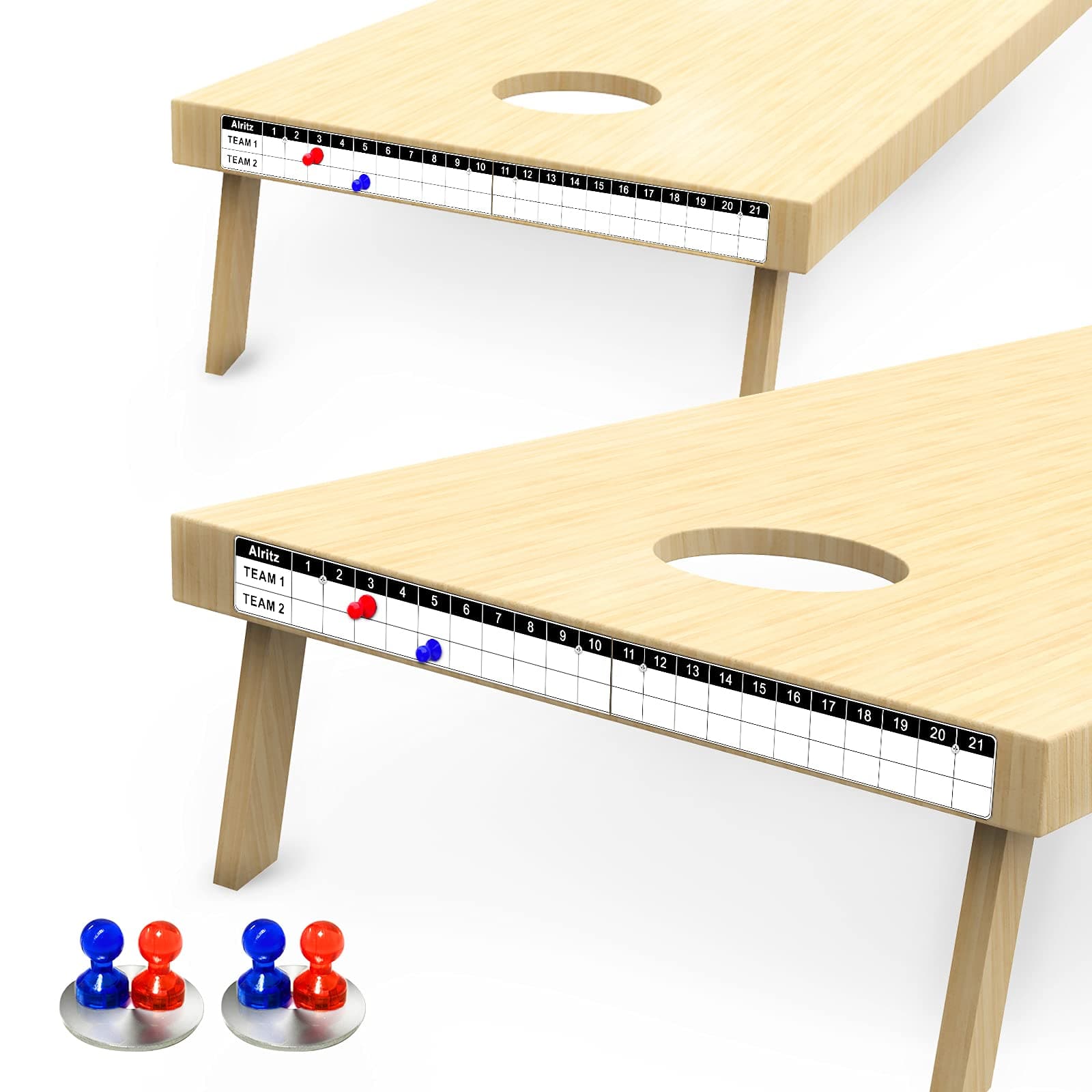 Alritz 2Pack Cornhole Scoreboard with Magnetic, Score Keepers Mounts for Corn Hole Boards…