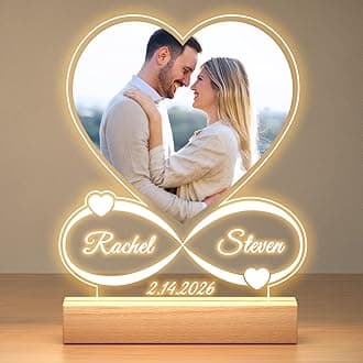Personalized Picture Frame, Custom Picture Frames, Customized Photo Frame, Personalized Anniversary Couple Gifts for Women Men Girlfriend Boyfriend Her Him Mom Dad Baby Kid Family