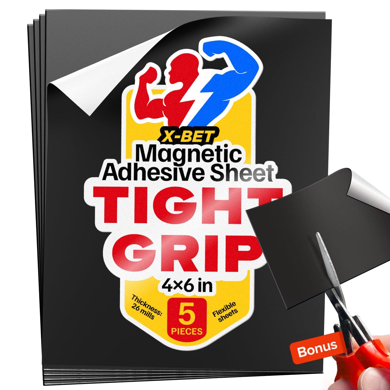 Magnetic Sheets with Adhesive Backing - 5 PCs Each 4" x 6" - Peel and Stick Magnetic Paper for Photo and Picture Magnets - Flexible Magnet Sheets for DIY and Crafts