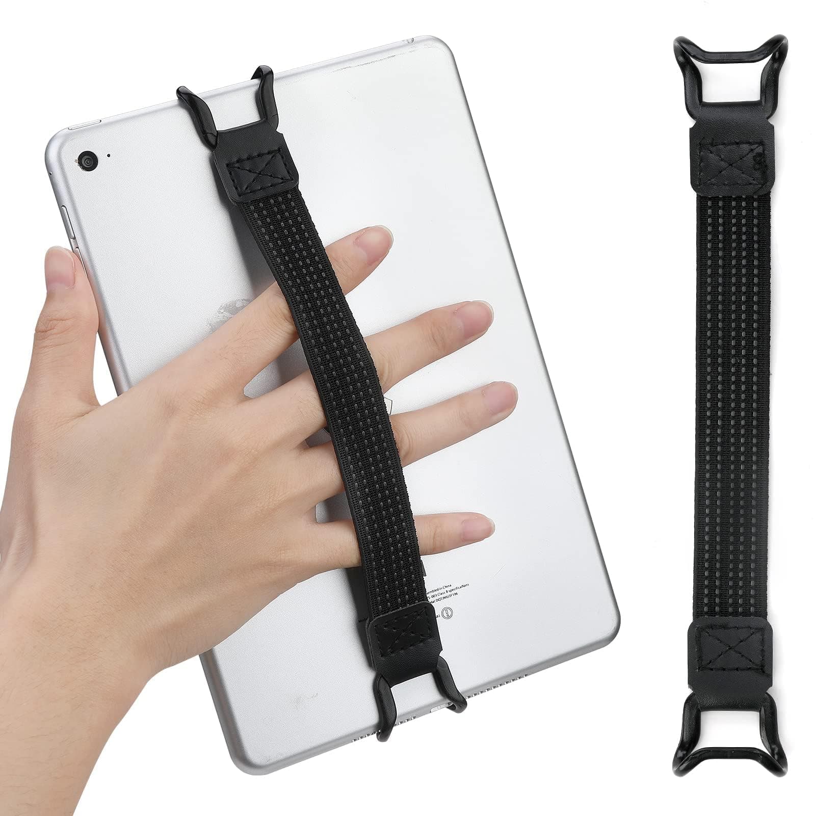 Universal Phone Tablet Hand Strap Holder for 7.6-11 Inch Devices, Adjustable Anti-Drop Elastic Grip Band, One Hand Operation Support for iPad Pro Air Mini Galaxy Tab Kindle eReaders (2 Pcs (L))