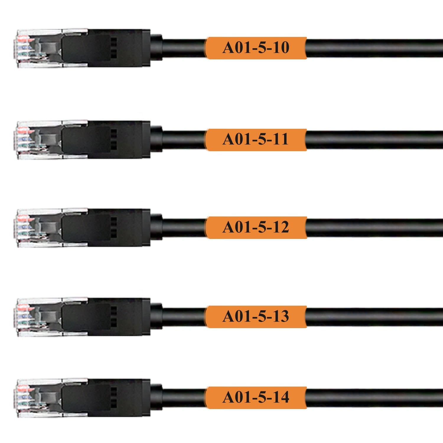 Mr-Label Self-Laminating Wrap Around Cable Labels – Letter Sheet Laser Printer Only – for Wire Marking Identification (25 Sheets (800 Labels), Orange)