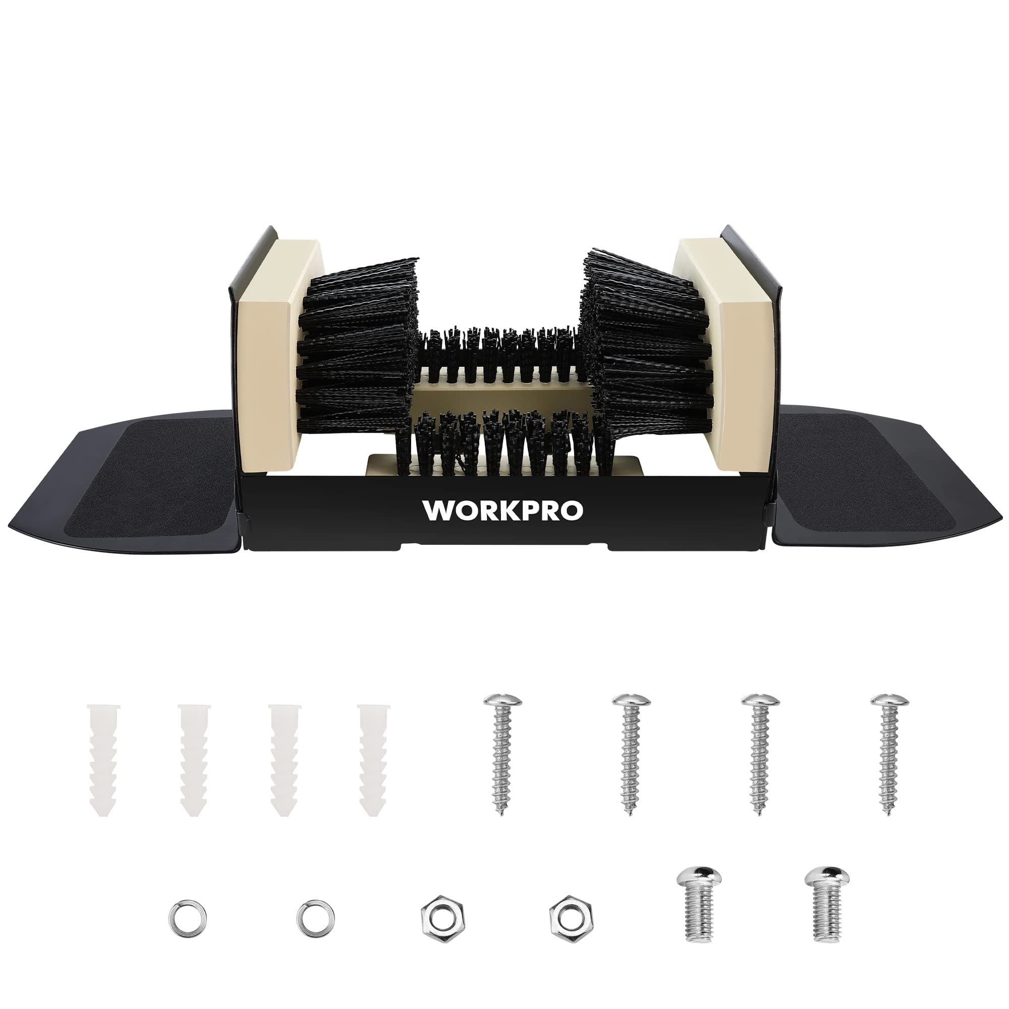 WORKPRO Boot Brush Scraper Outdoor, Shoe Cleaner Brush, Boot Scrubber with Flaps, Heavy Duty Boot Cleaning Brush