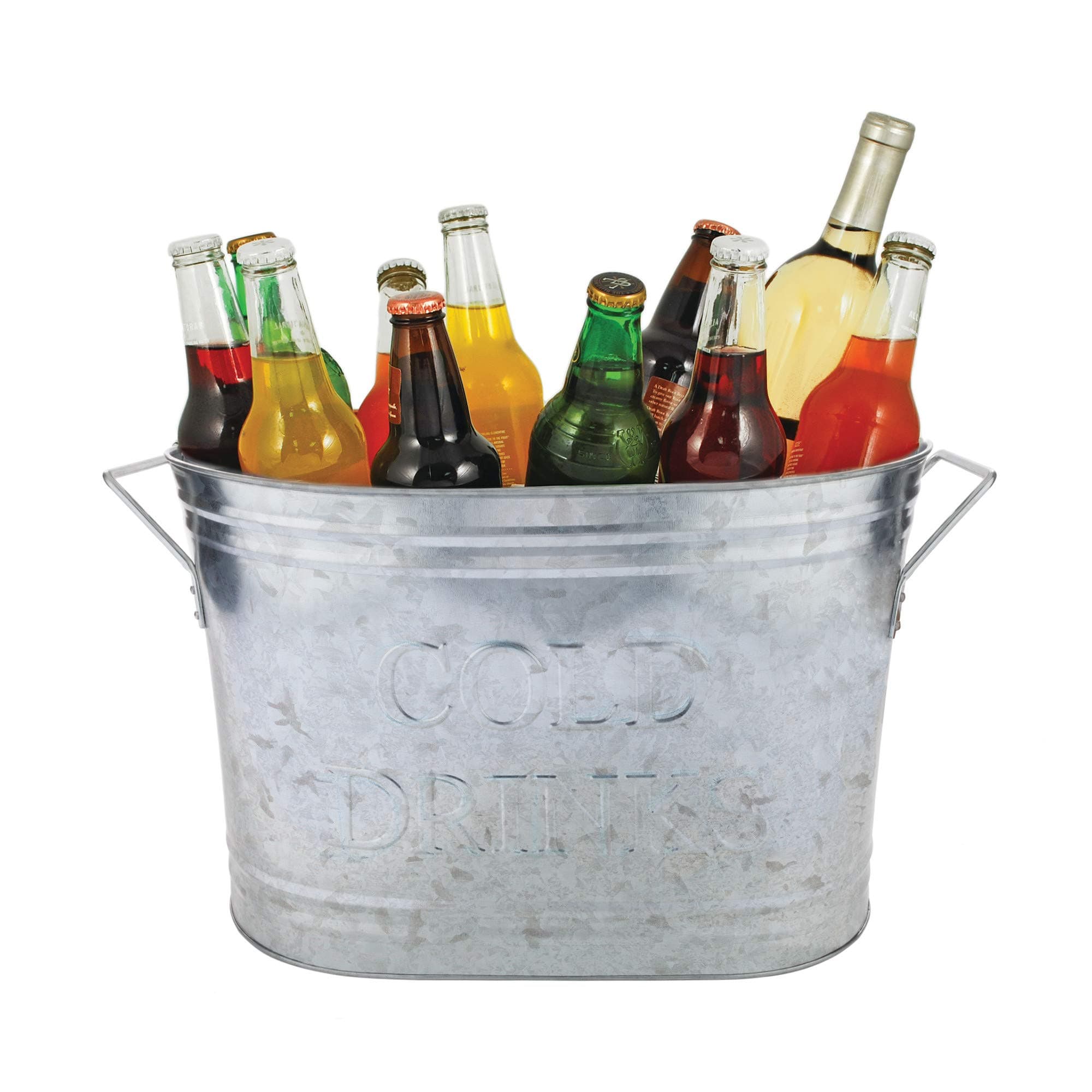 True Vino Galvanized"Cold Drinks" Ice Bucket, 8.3 litres