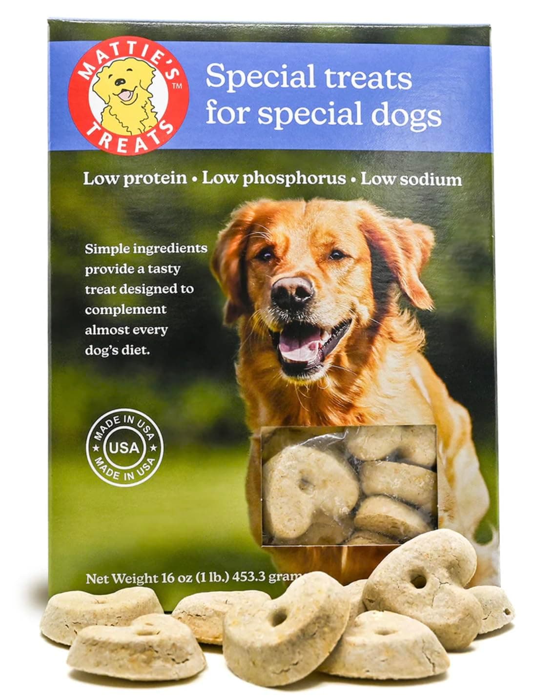 1 Pound Box; Low Protein, Low Phosphorus, Low Sodium Dog Treats