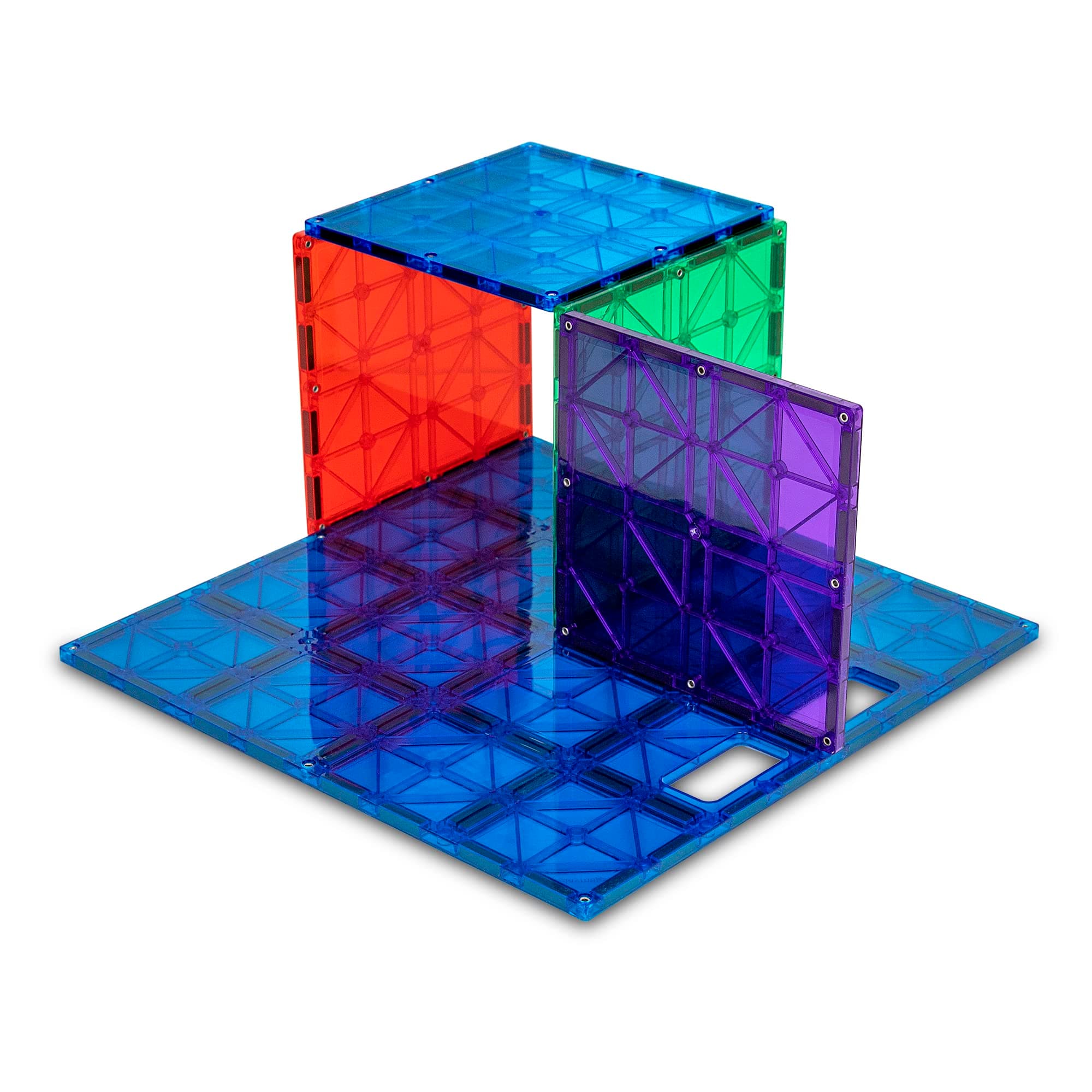 Playmags Super Durable Building Stabilizer Set, Great Add On to All Magnet Tiles Sets Works with All Leading Brands 1-12"x12" & 4-6"x6" (Colors May Vary)