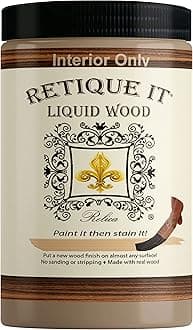 Retique It Liquid Wood - Light Wood Quart - Paint it then stain it - Stainable Wood Fiber Paint - Put a fresh coat of wood on it (32oz Light Wood)