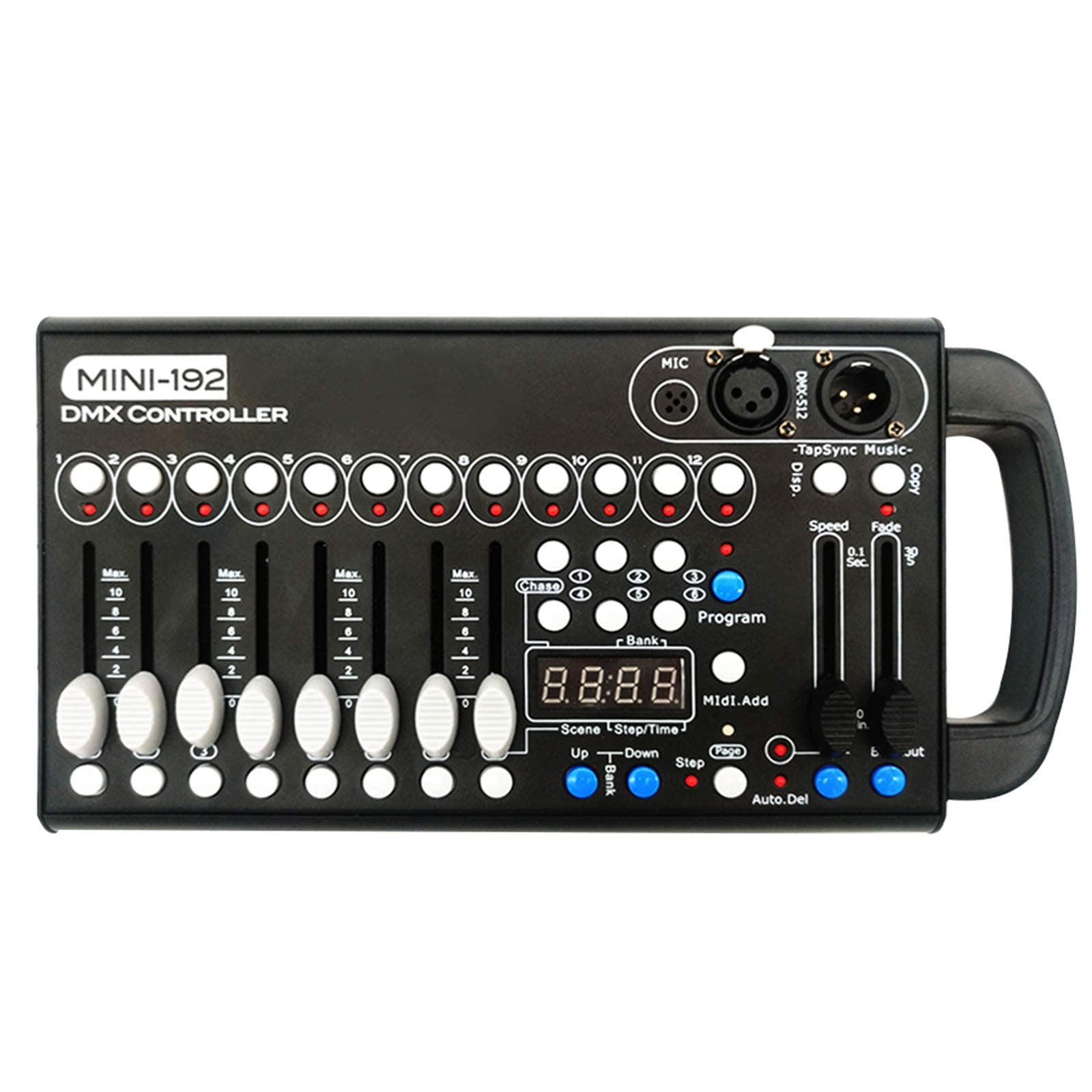 Dmx Console,Universal DMX-512 Controller 192 DMX 512 Stage DJ Light Controller 240 Different Scenes Dmx512 Console Applicable to 3-Pin DMX Cable for DJs Bands Bars Pubs Clubs Family Party Wedding etc…
