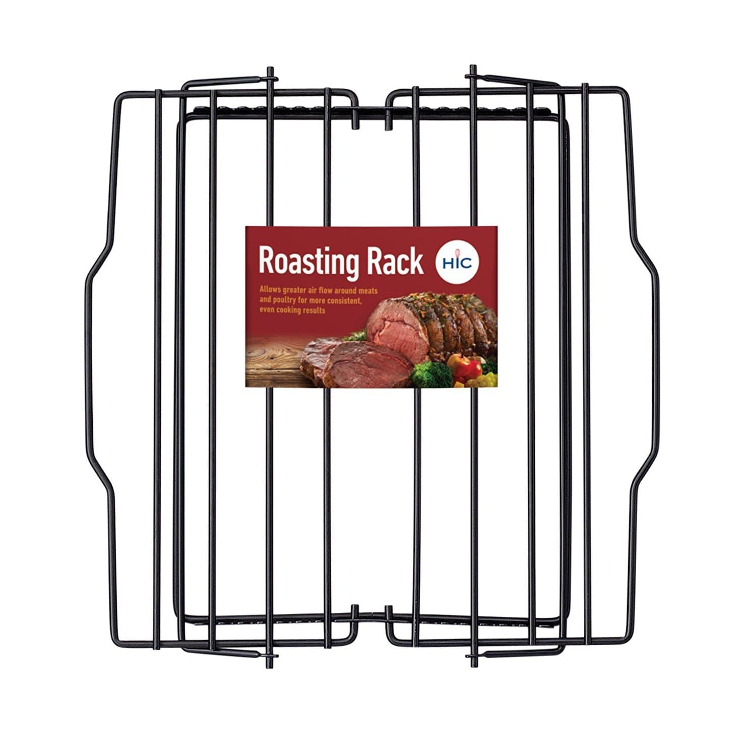 Roasting Adjustable Baking Rack, Nonstick-Coated Steel, Adjusts to 7 Different Positions, 11.5 x 10.5 x 0.5-Inches