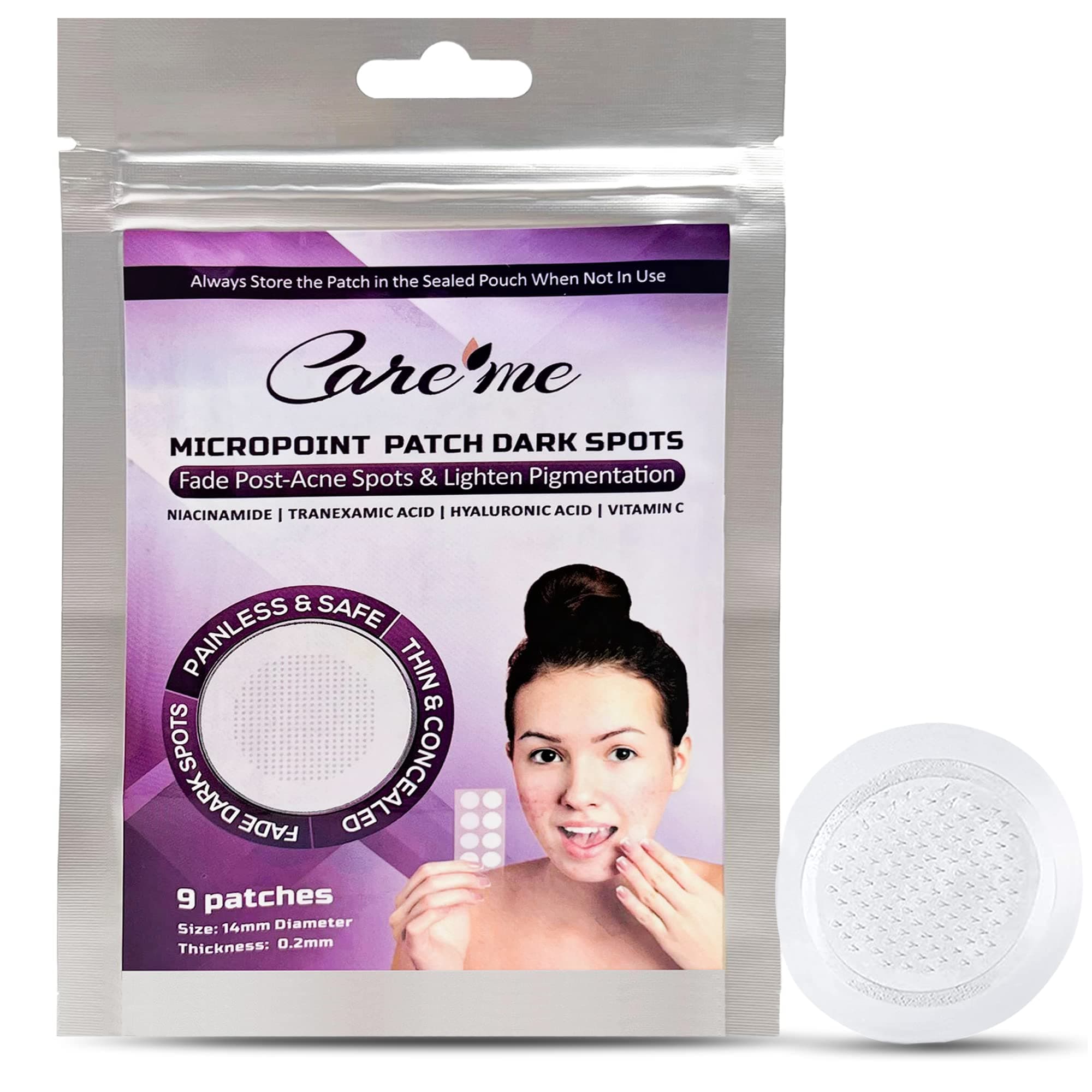Care me Microdart Dark Spot Patch with 127 Micropoints (1 Pack of 9 Patches) – Fades & Brightens Acne Marks, Dark Spots & Discoloration – Post-Acne Treatment for Clearer Skin