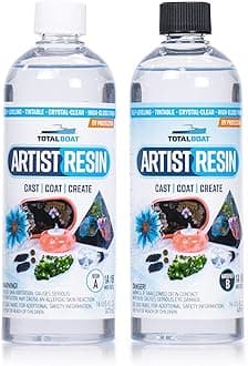 TotalBoat Artist Epoxy Resin - 32 Oz. Quart Kit with 1:1 Mix Ratio and UV Resistance - High-Gloss, Crystal-Clear Casting Formula for Artwork, Charms, Crafts, Jewelry, and Tumblers