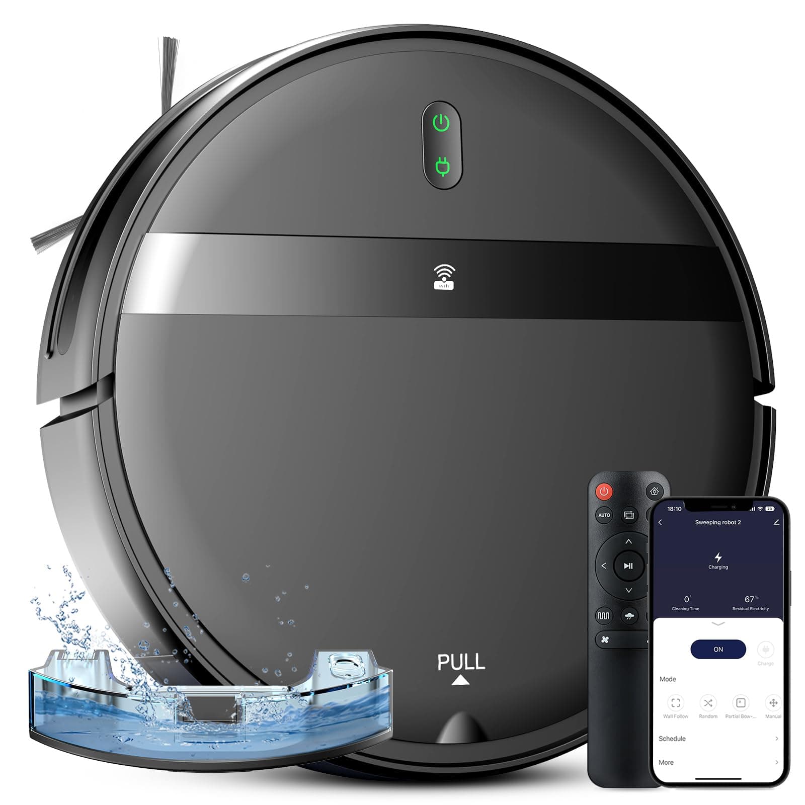 Robot Vacuum and Mop Combo, Tangle-Free Powerful Suction, Robotic Vacuum Cleaner - Alexa & App Scheduling, Long Runtime, Automatic Robot Vacuum Cleaners for Home