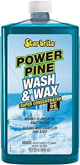 STAR BRITE Power Pine Wash & Wax - Concentrated Marine Grade Formula for Boats, Cars & More - Clean, Shine, UV Protect & Shed Stains in One Step