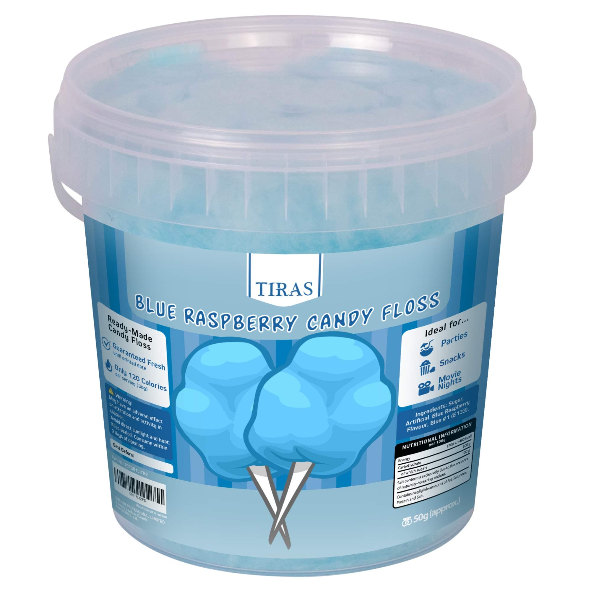 TIRAS Blue Raspberry Candy Floss - Cotton Candy 50g