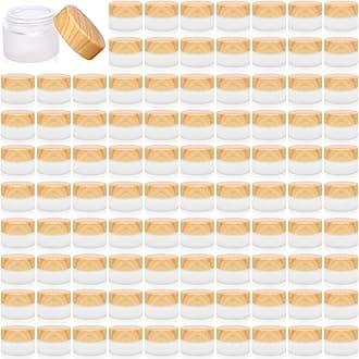 12 Pcs Glass Cosmetic Containers 5 Grams Round Frosted Cosmetic Jars with Leak proof lids Empty glass sample Jars Scrub Balm Lotions Sample Containers for Makeup Lotion Lip Balm Eye Cream