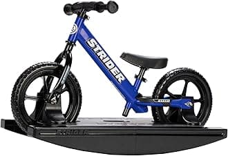 Strider 12” + Rocking Base - Helps Teach Baby How to Ride a Balance Bicycle - for Kids 6 Months to 4 Years - Easy Assembly & Adjustments
